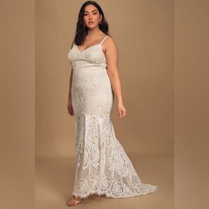 Lulus Flynn White Lace Maxi Dress